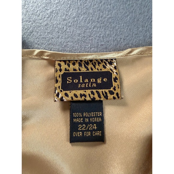 Solange Satin Gold Nightgown Chemise Sleepwear Plus Size 22/24 V-Neck Spaghetti - Picture 2 of 6